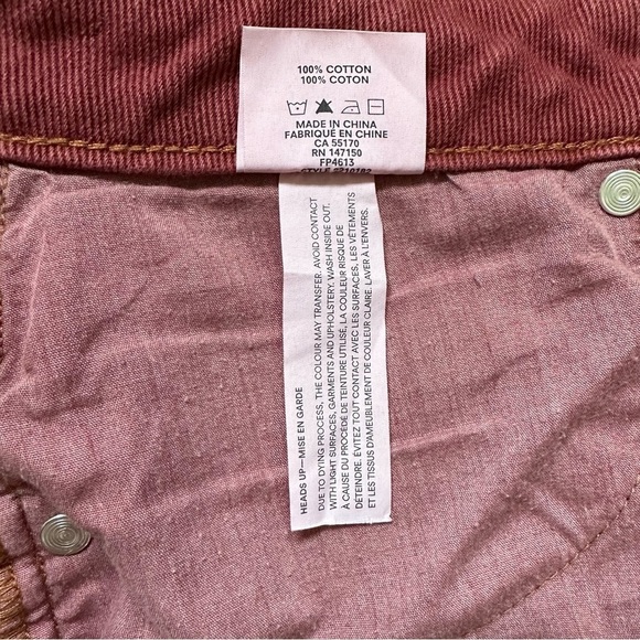 Frank & Oak Jeans Stevie High Rise Tapered Straight Rusty Red - Size 27 - Picture 5 of 16